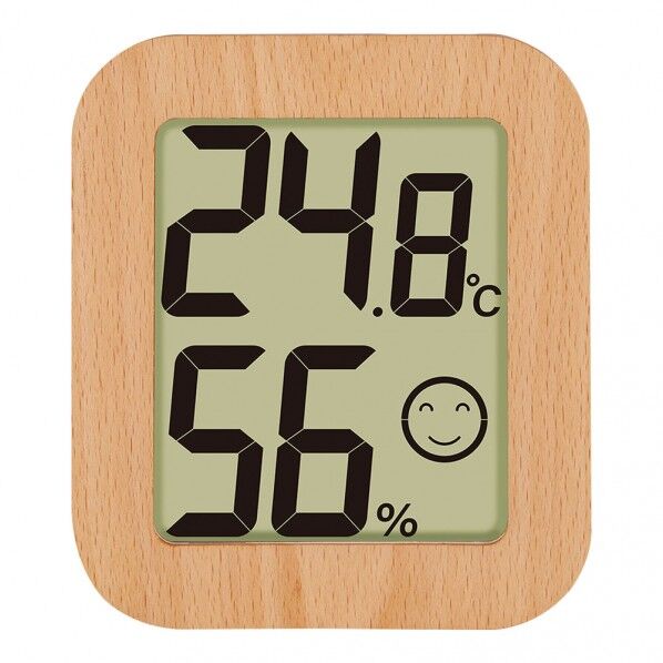 73234 温湿度計 環境チェッカー 木製LBR