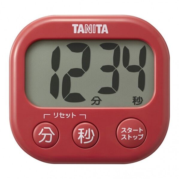 タニタ タニタ抗菌でか見えタイマー RD チェリーレッド チェリーレッド TD429 1個