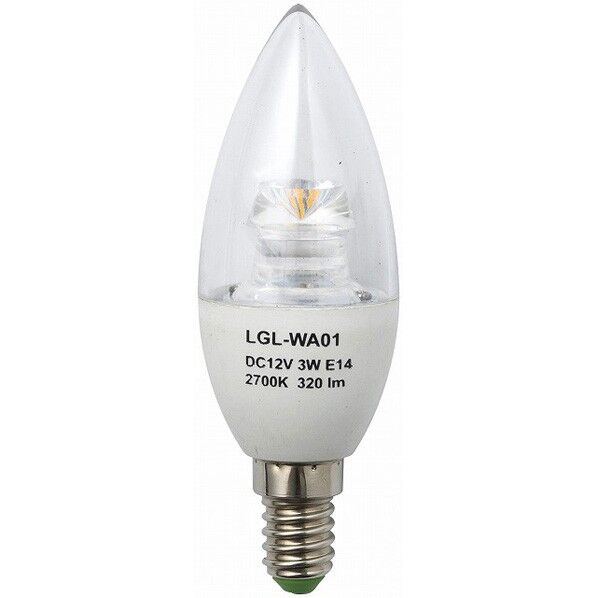 ローボルト LED電球 12V 約幅3.7cm×奥行3.7cm×高さ11.5cm LGL-WA01 1個