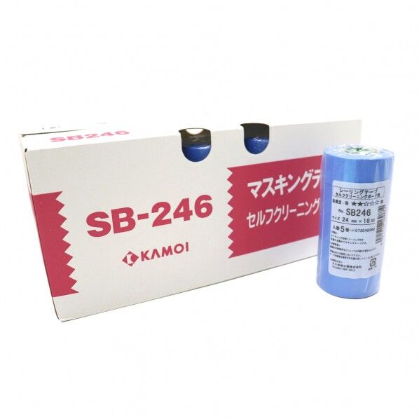 カモ井加工紙 マスキングテープ セルフクリーニングボード用 0.09mm×24mm×18m ブルー SB246 10パック...