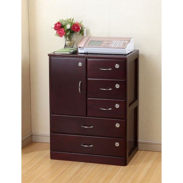 谷村実業 全段鍵付きチェスト 約幅47×奥行33.5×高さ62.5cm TAN-133 1台...