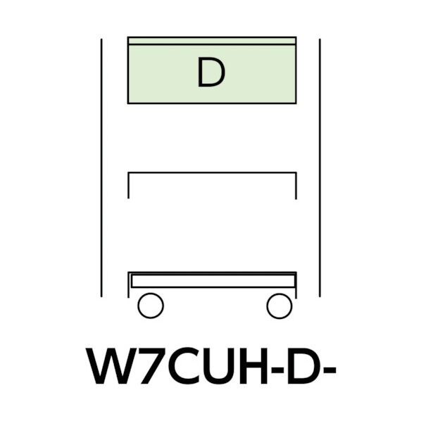 スペシャルワゴン 移動式 キャビネット超深型1段×1個アイボリー W7CUH-D-IV 1点