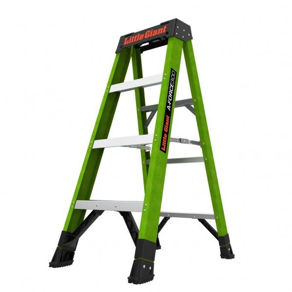 長谷川工業 エーフォース 300 (GR 4尺) 4段 ハイビズグリーン LG-15794 1台...