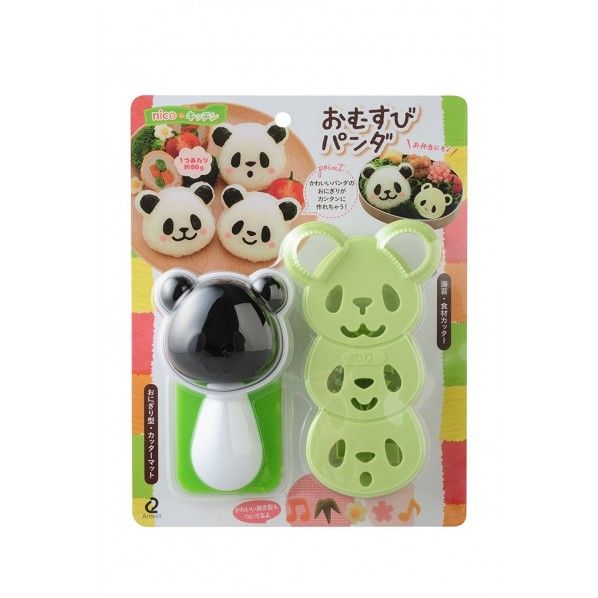 おむすびパンダ 型/全長11.5×幅7×高さ4.5cm　海苔カッター/縦14×横8×厚さ1.5cm A-76939 1個