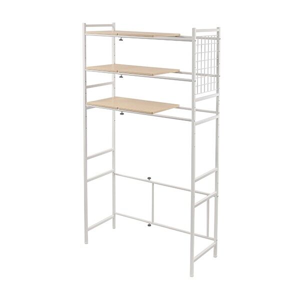 フクダクラフト 伸縮式ランドリーラック 幅95×奥行40×高さ192cm ホワイト RS-100 WH 1台...