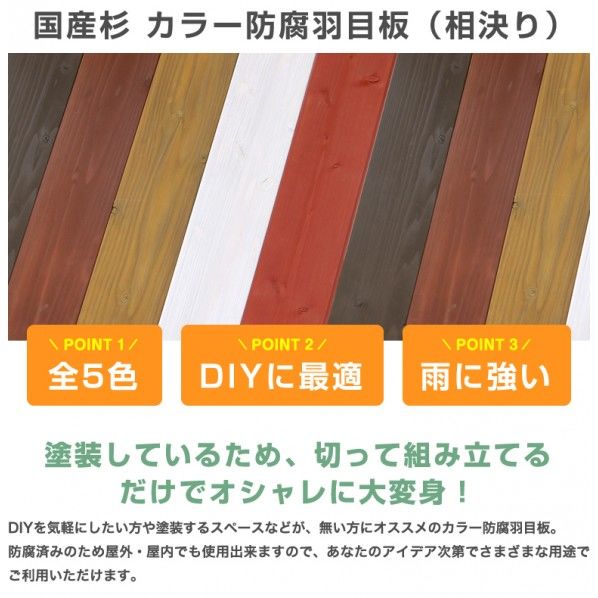 羽目板/杉 カラー 防腐 羽目板 ブラウン 約10x135x995(mm) 1個