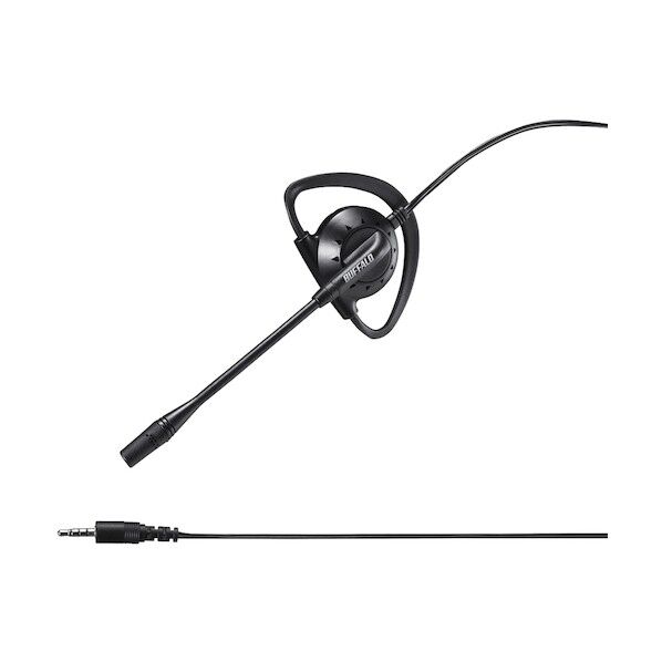 片耳イヤフック式モノラルヘッドセット 4極ミニプラグ接続