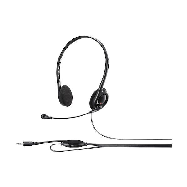 両耳ヘッドバンド式ステレオヘッドセット 4極ミニプラグ接続