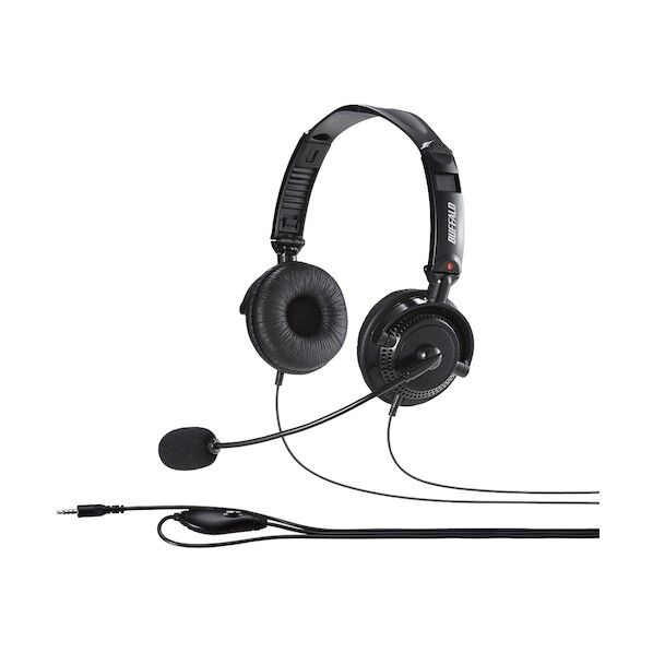 両耳ヘッドバンド式ステレオヘッドセット 大型ドライバー搭載/4極ミニプラグ接続/折りたたみタイプ