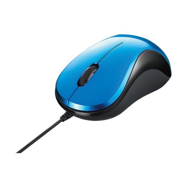 有線 BlueLED光学式マウス 静音/3ボタン ブルー BSMBU100BL 1個