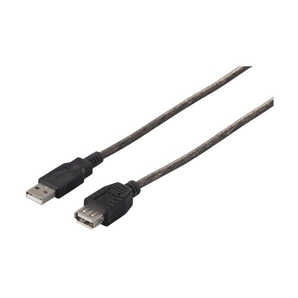 USB2.0延長ケーブル(A to A) ブラックスケルトン 1.5m BSUAA215BS 1個