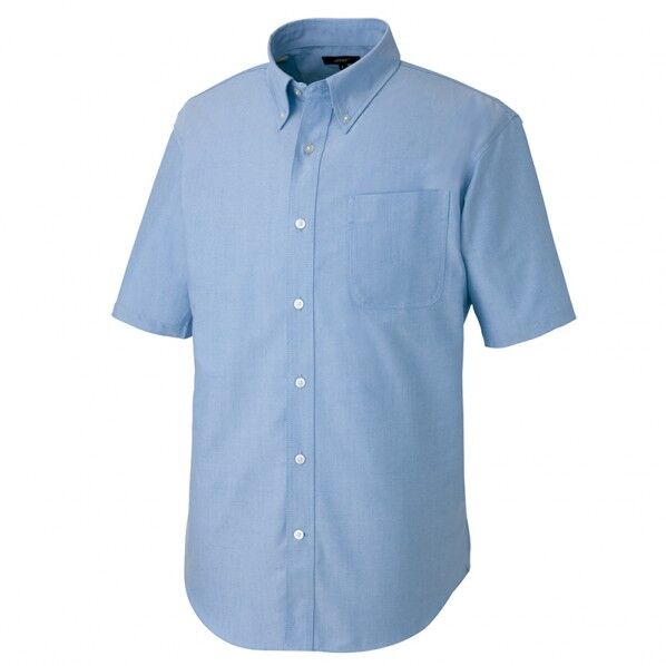 半袖T/Cオックスボタンダウンシャツ(男女兼用) 007サックス 3L 7823 1