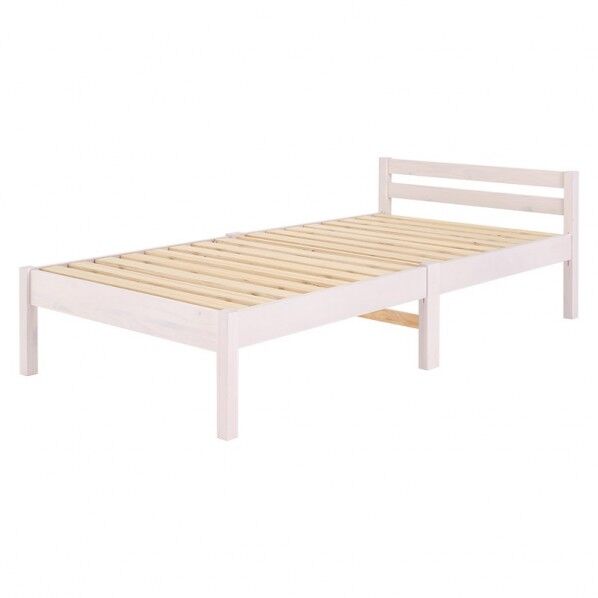 萩原 組立簡単 シングルベッド (約)幅99.5×奥行204×高さ60×床面高36cm ホワイトウォッシュ MB-5155SWS 1台...