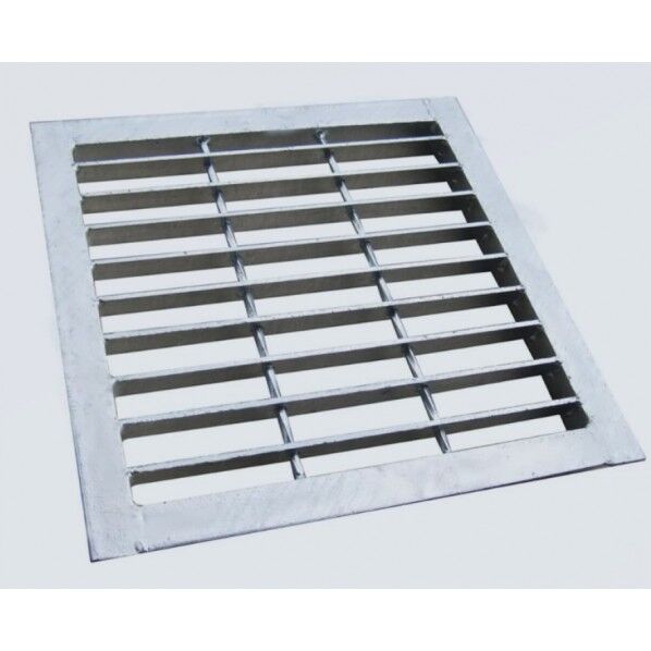 ※法人専用品※法山本店 つば付溜ますぶた用グレーチング 改良枡用(Bタイプ) 鋼板製 適用ます幅(mm):B240、本体幅寸法W(mm):230、本体高さ寸法H(mm):25、本体アングル外寸法C(mm):280、本体アングル寸法(厚み×幅)(mm):L5×30 シルバー HGM-24-25B 1枚...