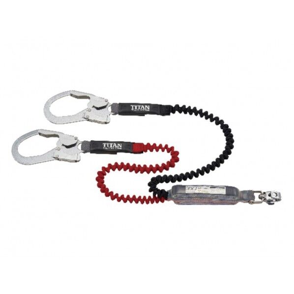 伸縮ストラップ式ランヤード(ダブル) TA966DB-100 1点