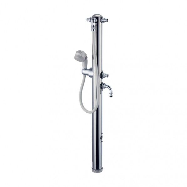 共用ステンレス双口シャワー混合栓柱(ペット用) 624-216 1個