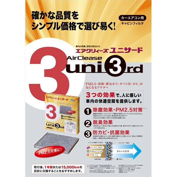 東洋エレメント工業 キャビンフィルタエアクリィーズユニサード C-104 1枚