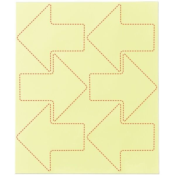 日本緑十字社 FLAY-100 高輝度蓄光ステッカー 矢印セット 100×100mm(矢印)厚さ:0.3mm 364012 1枚...