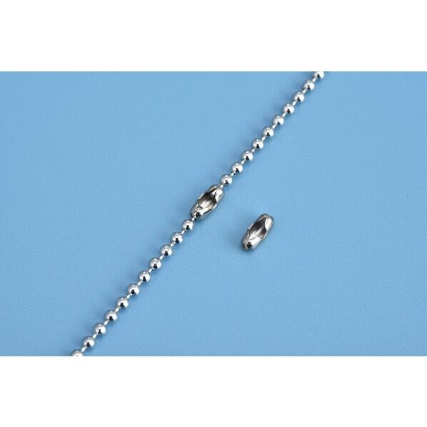 日本緑十字社 金具03S-10 ボールチェーン用コネクター 10個組 縦3×横8×厚さ3mm シルバー 137035 10個...