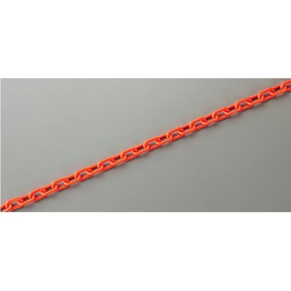 日本緑十字社 PT-610KYR プラスチックチェーン 蛍光オレンジ 線径:6mmφ長さ:10mチェーン内径:9×26mm 蛍光オレンジ 284212 1本...
