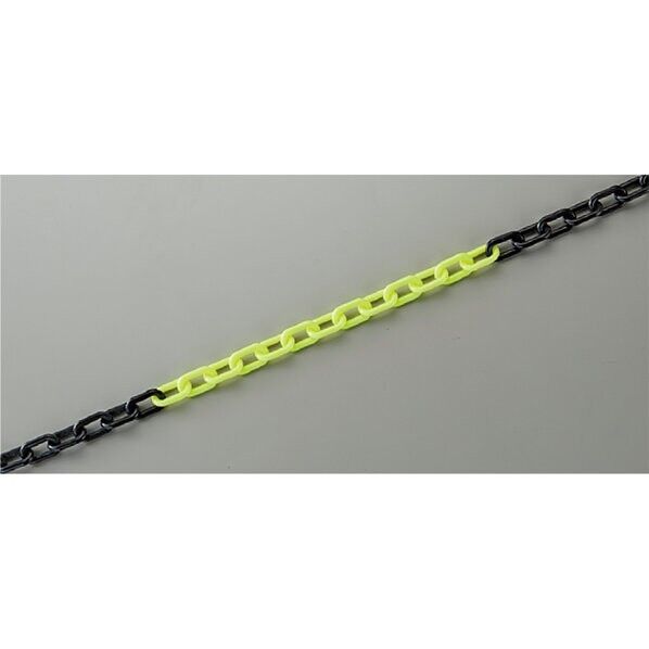 日本緑十字社 PT-610KYBK プラスチックチェーン 蛍光黄/黒 線径:6mmφ長さ:10mチェーン内径:9×26mm 蛍光黄/黒 284213 1本...