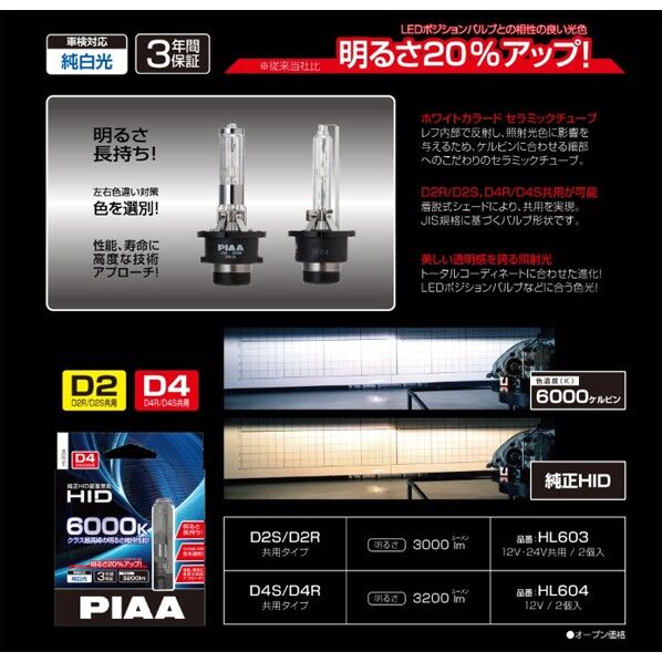 HID6000K D4R/D4S共用 12V HL604 2個