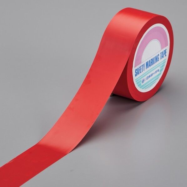 日本緑十字社 RM-50R ラインマーキングテープ 幅50mm×33m 赤 258054 1巻...