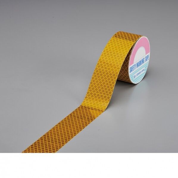 日本緑十字社 NPH-50Y 軟質高輝度プリズム反射テープ 50mm幅×5m厚み:0.26mm 黄 319072 1巻...