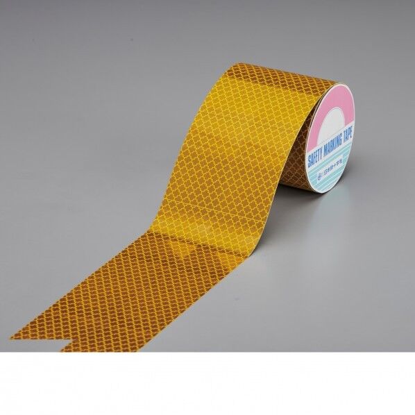 日本緑十字社 NPH-100Y 軟質高輝度プリズム反射テープ 100mm幅×5m厚み:0.26mm 黄 319074 1巻...