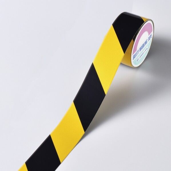 日本緑十字社 AHT-50TR 粗面用反射テープ 50mm幅×10m厚み:0.2mm 黄/黒 319003 1巻...