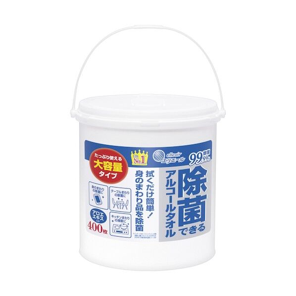 エリエール除菌できるアルコールタオル大容量本体400枚 195 x 200 x 200 mm 733485 6個