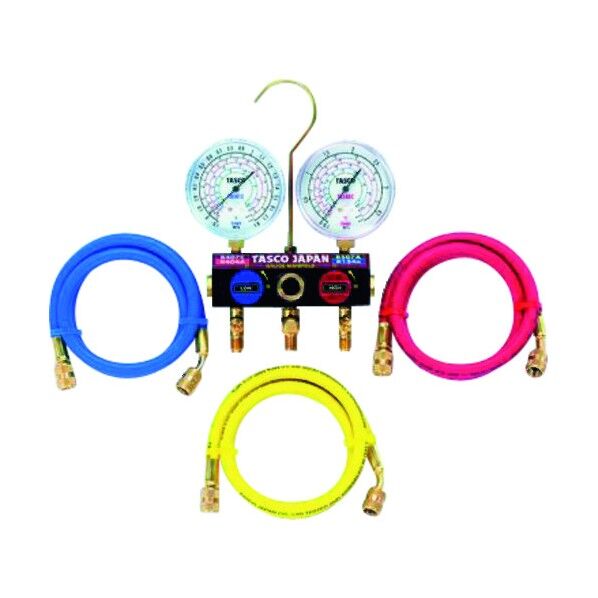 ボールバルブ式ゲージマニホールドキット(R404A、R407C、R507A、R134a) TA124WH 1セット