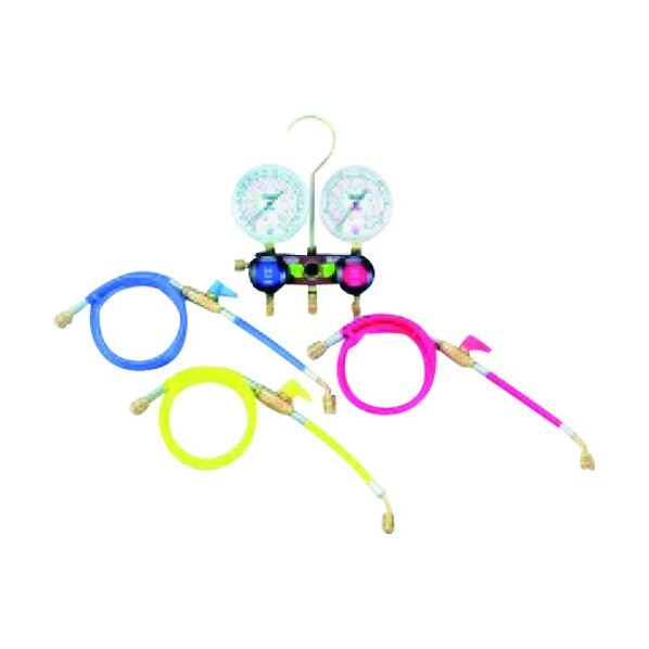 ゲージマニホールド・バルブ付チャージホース仕様キット(R404A、R407C、R507A、R134a) TA124VH 1