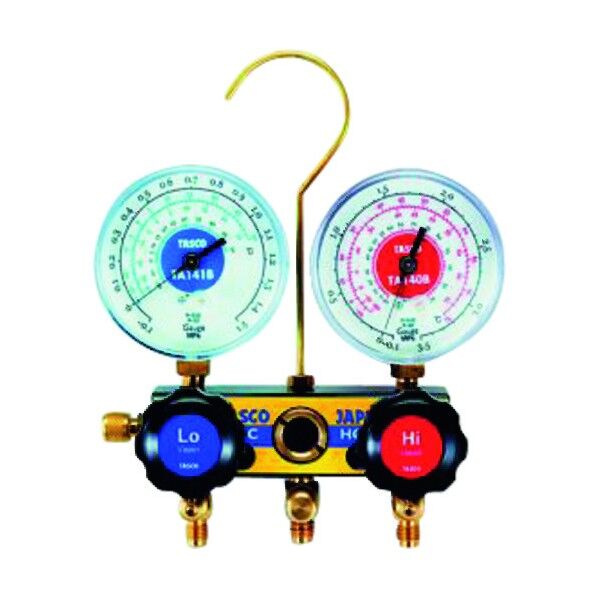 サイトグラス付ゲージマニホールド(R22、R12、R502) TA120A 1点