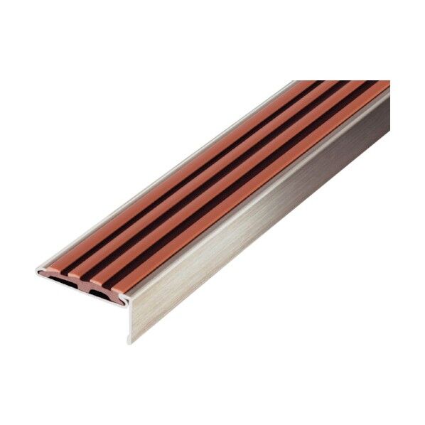 ノンスリップ 12-135S(DW)W-2314ライトブラウン×ブラウン ステンレスアシステップ タイヤカラー:ライトブラウン×ブラウン 穴明 2,000mm 12-135SDW2314 1点