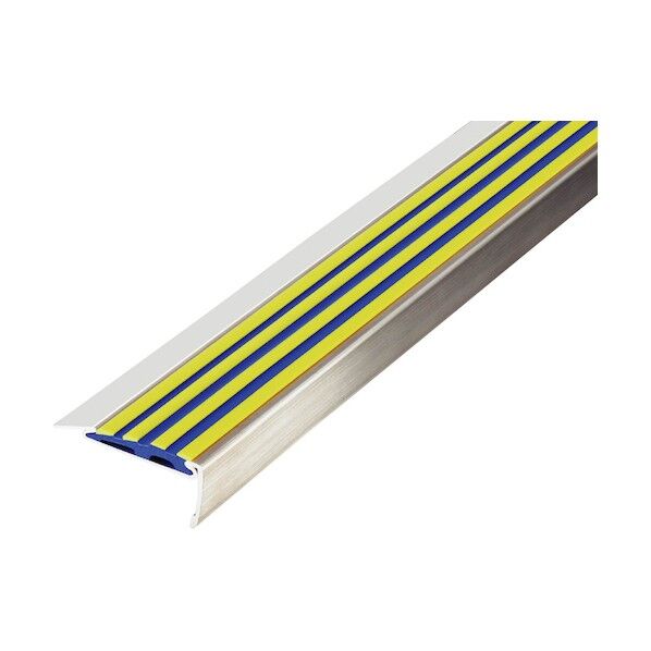 ノンスリップ 12-144S(DW)W-0409イエロー×ブルー ステンレスアシステップ タイヤカラー:イエロー×ブルー 穴明 2,000mm 12-144SDW0409 1点