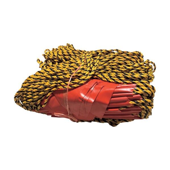 F&R標識ロープ 6mmX200M 赤旗3Mピッチ 1137021120 1点