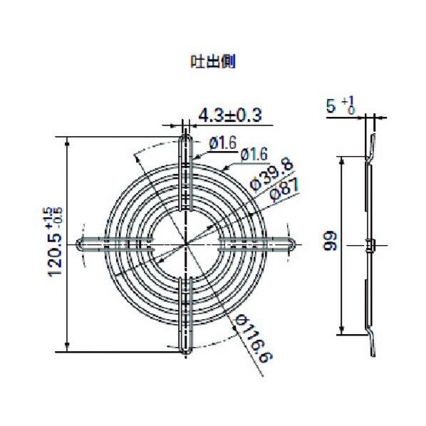 フィンガーガード (□92用、φ100用 吐出側用) 109-099C 1点