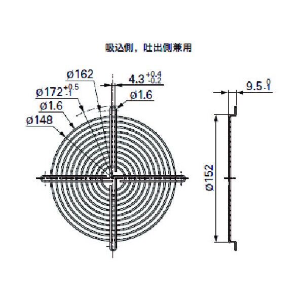 山洋電気 フィンガーガード (φ172丸形用 吸込側、吐出側兼用) 109-1066 1点
