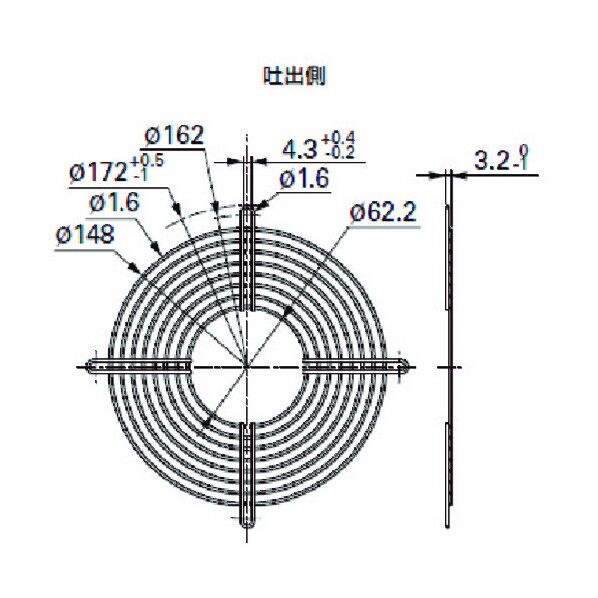 山洋電気 フィンガーガード (φ172丸形用 吐出側) 109-1068 1点