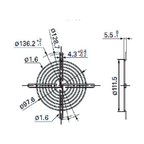 フィンガーガード (φ150用 吸込側) 109-1104H 1点