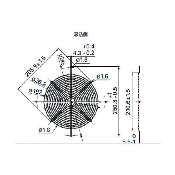 山洋電気 フィンガーガード (φ221用 吸込側) 109-1138 1点