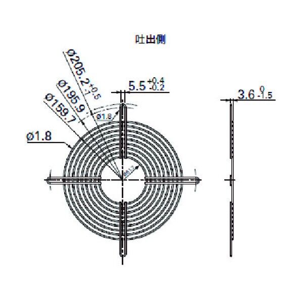 フィンガーガード (□160用 吐出側) 109-620 1点