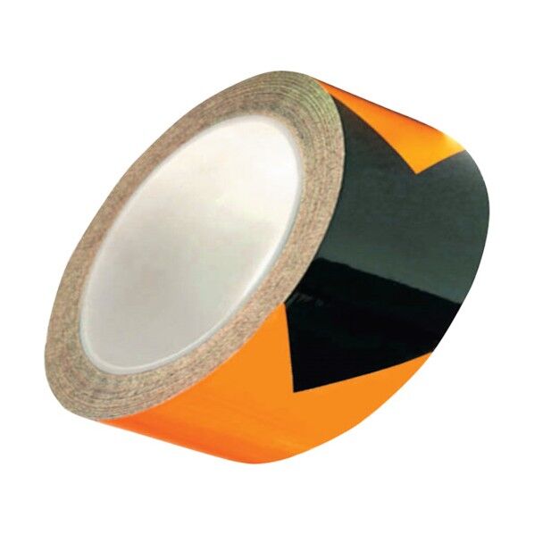 再帰反射ラインテープ 幅100mm×22m 黄/黒 V字 14350 1点