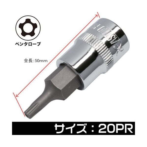 3/8DR いじり止め ペンタローブ ビットソケット 20PR 2002000027696 1点