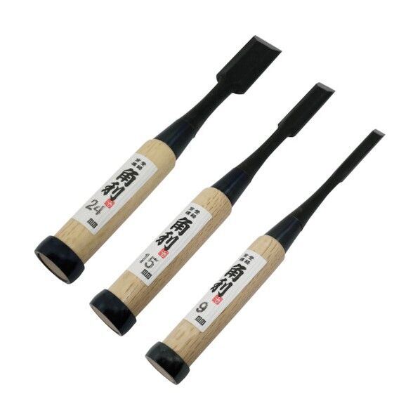 追入のみ 面取3本組 9・15・24mm白樫柄 41922 1点