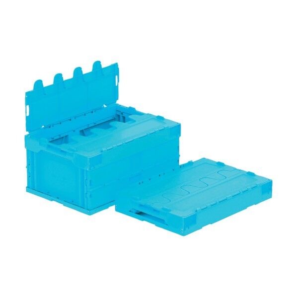 フタ一体型折りたたみコンテナー 561350 サンクレットオリコンL38B ライトブルー 56135000BL512 1点...