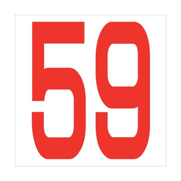 カッティングステッカー 数字59 文字高100mm 赤 6300005860 1点