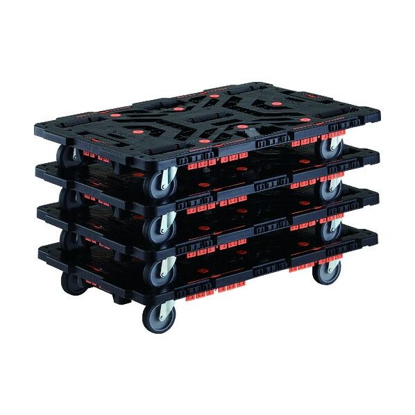 連結式樹脂製平台車 ビートル 900X600 自在5輪 柵付 まとめ買い4台 BT900KJ5-E100-M4 1点...