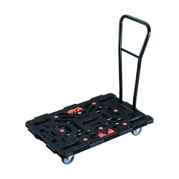 連結式樹脂製平台車 ビートル 900X600 自在3輪 脱着式ハンドル付 とめたろう付 BT900J3H-E100T 1点